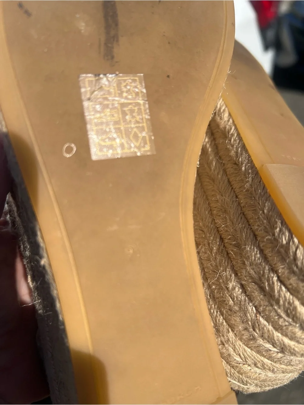 NWOB Tory Burch Fisherman Espadrille Wedge brown leather toasted soufflé 9.5